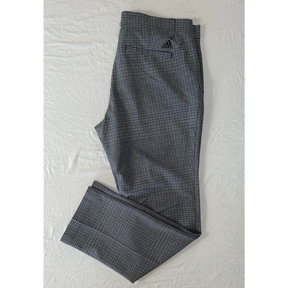 Adidas GR3102 Men's Ultimate365 Printed Gray Check Golf Pants.Flex Waist, 33X29.
